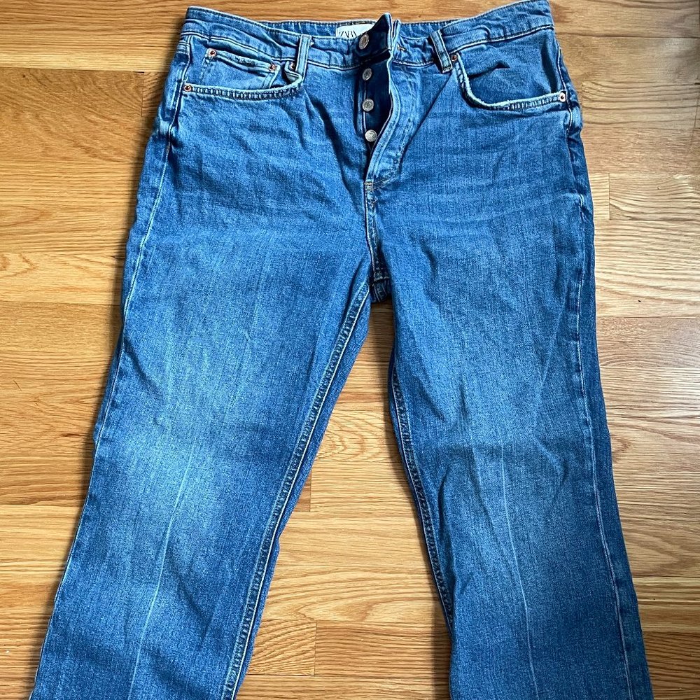 Zara The Dreed Flare Jeans In Size 14